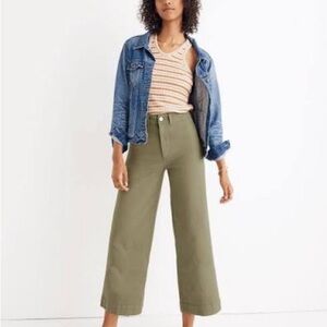 Madewell Emmett Wide Leg Crop Pants in Distant Surplus